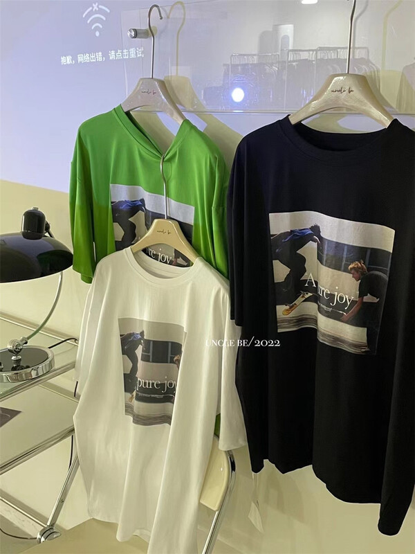 [UNC be] Korean round neck skateboard printed short sleeve T-shirt 2077# XYY