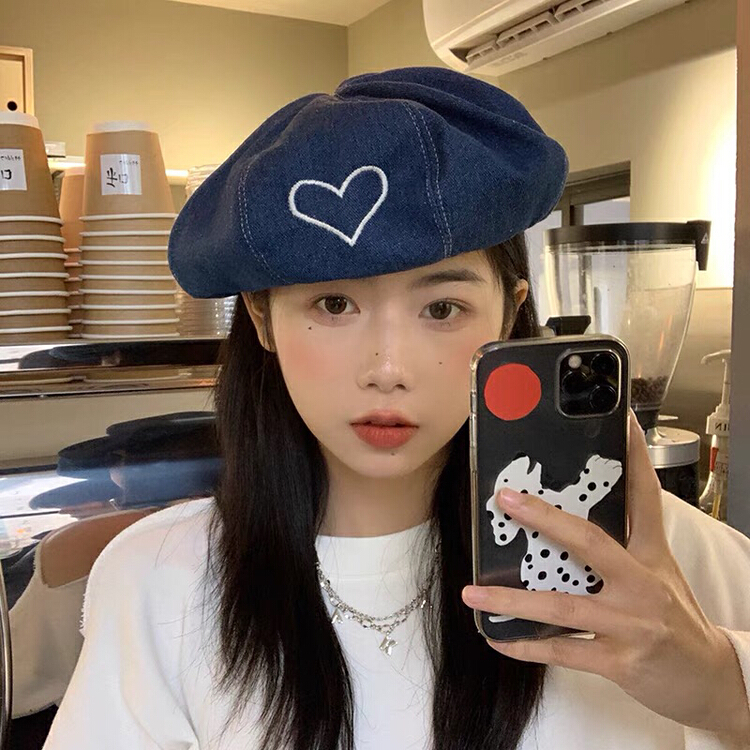 [aestheticism hat industry] love cowboy beret hat 2855# LSL