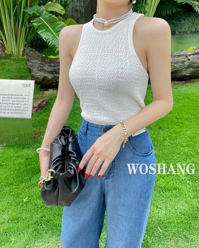 [woshang] waistcoat sleeveless knit slim fit vest / sling 1256# XYJ