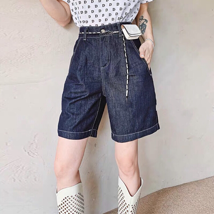 [thousand degrees] simple atmosphere, high-grade sense of drape denim shorts 8121# LSW