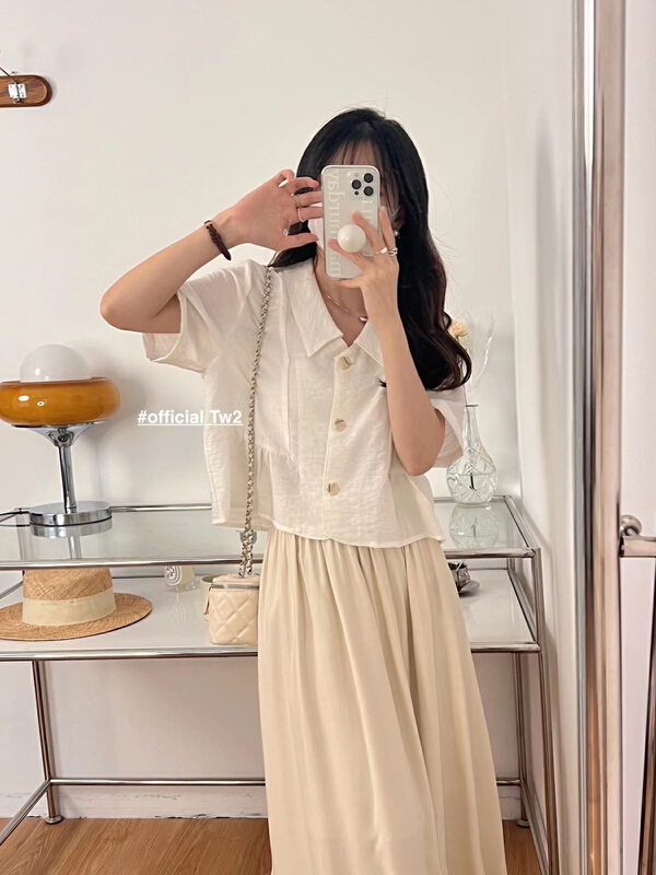 [TW2] Korean version simple Lapel shirt (excluding skirt) 16298# HBx