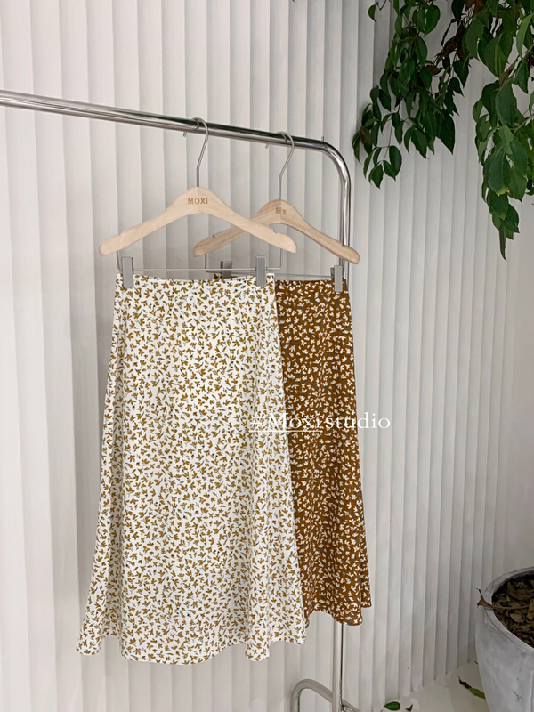 [Moxi] slim and versatile floral skirt 58028# XJ