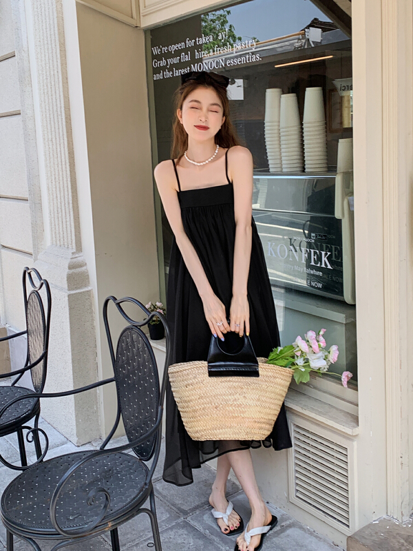 [herpur] splicing Organza drape dress s222201160# lwy