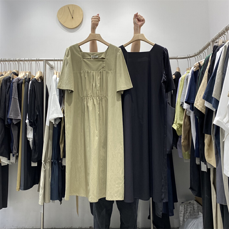 [self] square neck loose and lazy dress 7202# LSL