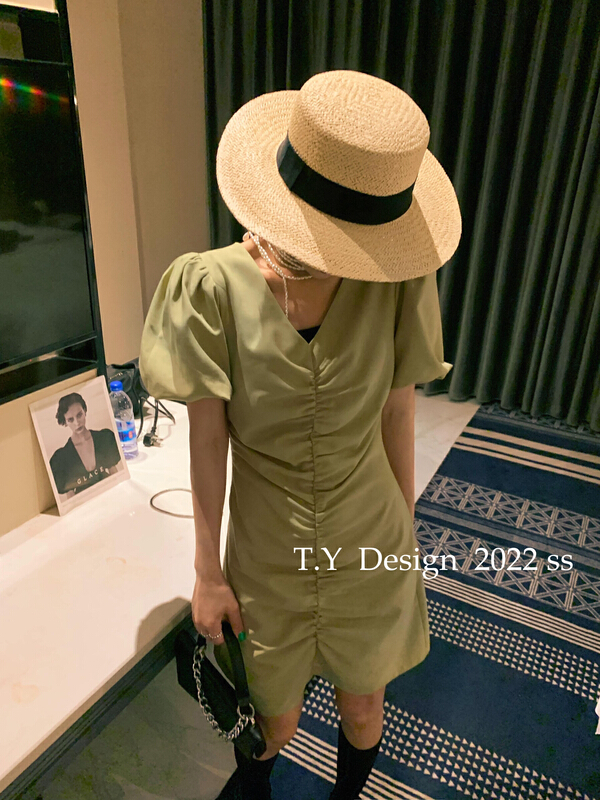 New in early summer! [T.Y tangyuanjia] Korean version solid color thin dress 2029# ozq