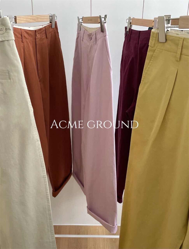 [acme group] Korean pure color straight casual pants 1308# CLS