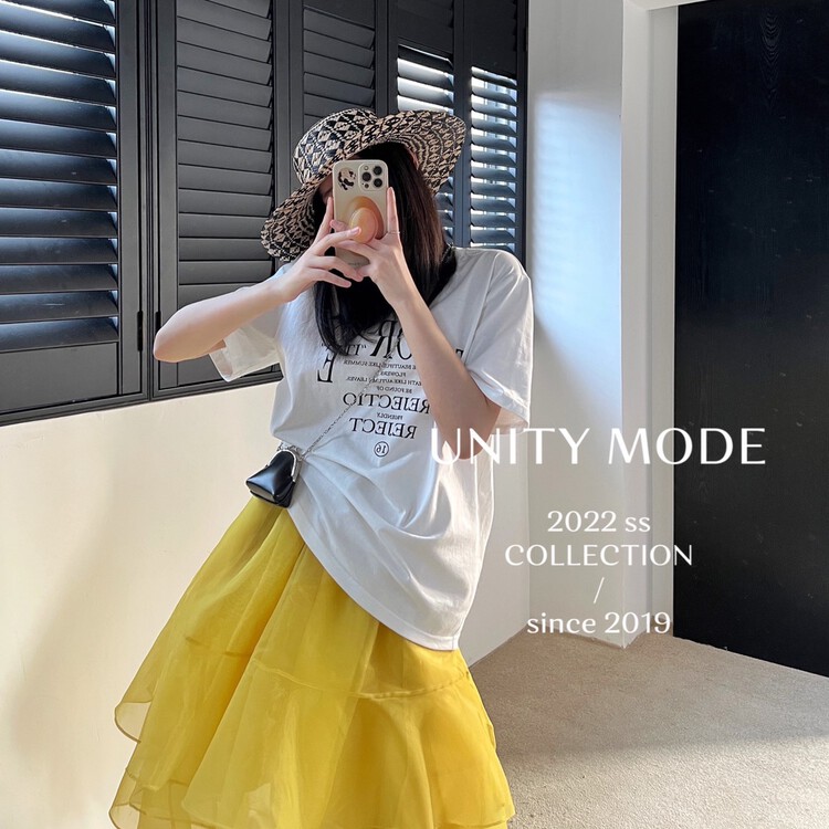 New in early summer! [unit] printed letters loose short sleeve T-shirt 8005# cqw