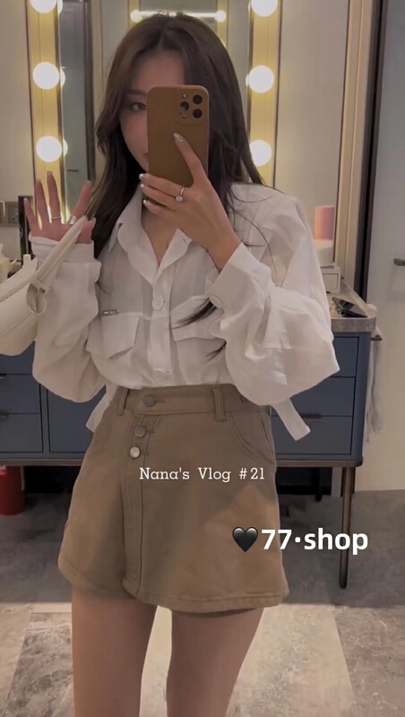 New in early summer! [77. Shop] Korean fake two solid color versatile skirt pants 9153# WTT