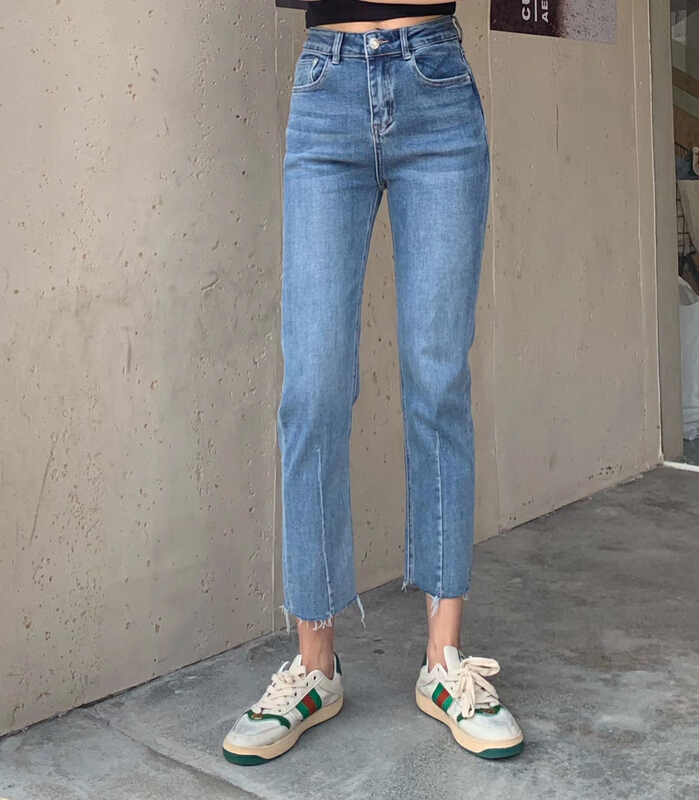 Original price 127.33! New year in early spring! [1980] slim fit niche design Korean style small straight jeans 2c63251# zyh