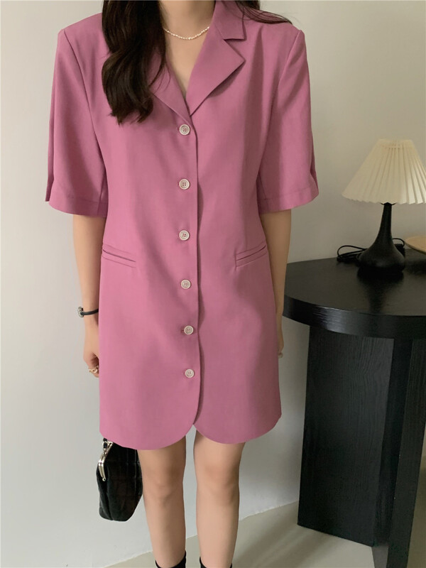 goods in stock! [wanna] Korean loose medium length dress 89018# cqw