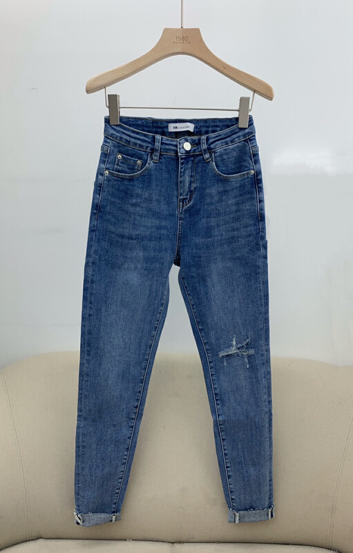 Original price 122.95! New in early summer! [1980] elastic hip lift, slim fit, versatile, small foot comfortable jeans 2c63120# zyh