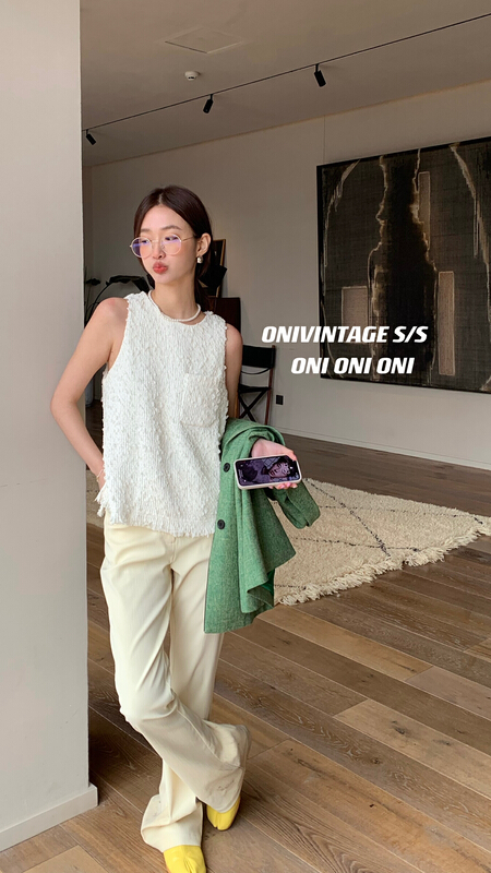 [onivinage oni] loose temperament small fragrance vest / suspender ol222z5028# zxl