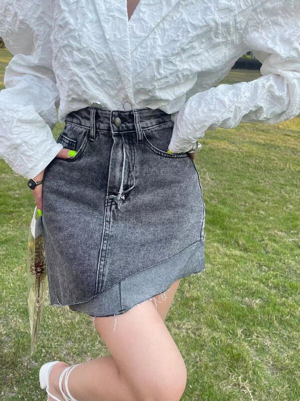 [3C +] Korean version design rough pocket skirt 1367# CSX
