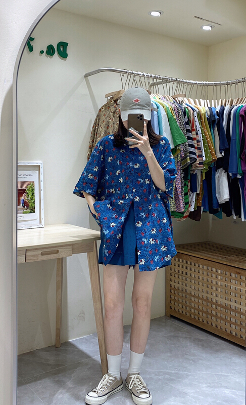 Live broadcast! [da. 7] Vintage loose floral short sleeve shirt 2630-# LSL