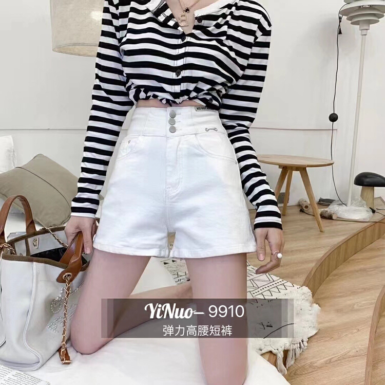 [Yinuo Yinuo denim] high waist comfortable Korean denim shorts 9910# zjy