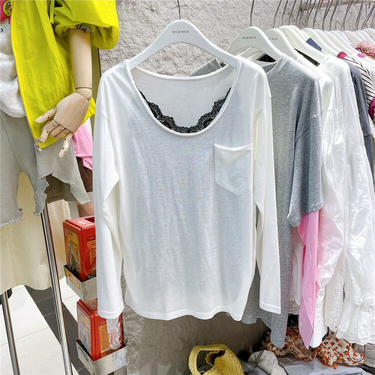 New in early summer! [dodo] Korean fashion basic versatile long sleeved T-shirt (excluding interior) 85131# zyh