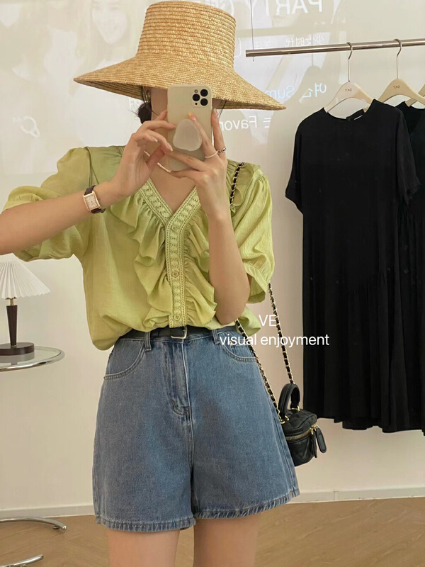 [ve] design sense versatile fashion blouse 67621# HBx