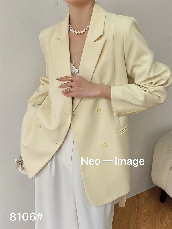 早春上新！【NEO-IMAGE 新形象】韓系氣質純色百搭西裝(配腰帶)  8106#  L