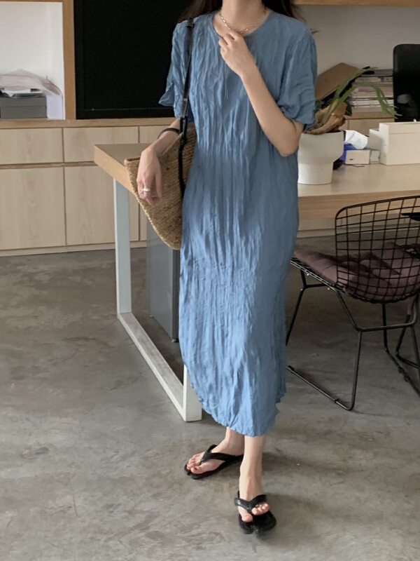 goods in stock! New in early summer! [Gabrielle] long Pleated Dress b2175# zxl