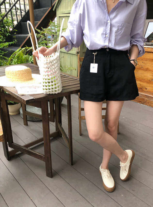 New in early summer! [meet me] Korean versatile skinny denim shorts 61218# ll