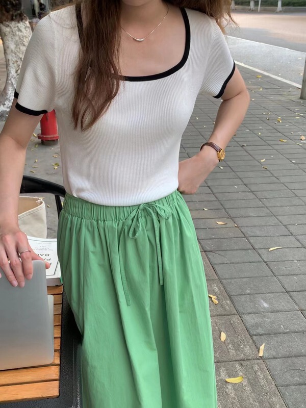 New in early summer! [T.G] Korean version versatile simple slim fit short sleeve T-shirt 17297# cqw
