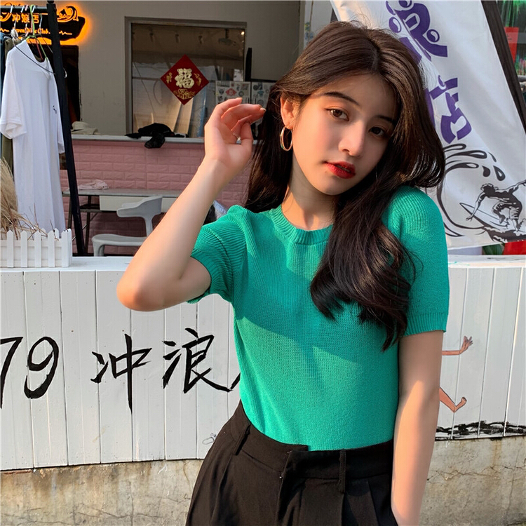 New year in early spring! [ange run] Korean slim fit and versatile short sleeve T-shirt 5227# ZSY