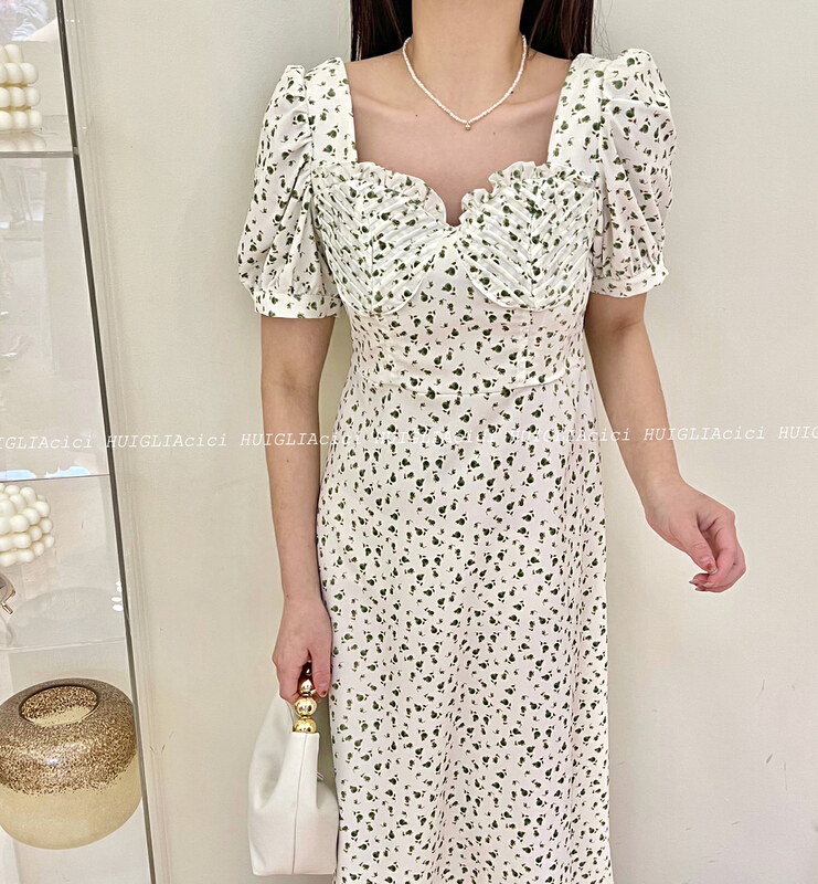 [Cinderella CICI] lady temperament broken flower waist dress 8633# ZSY