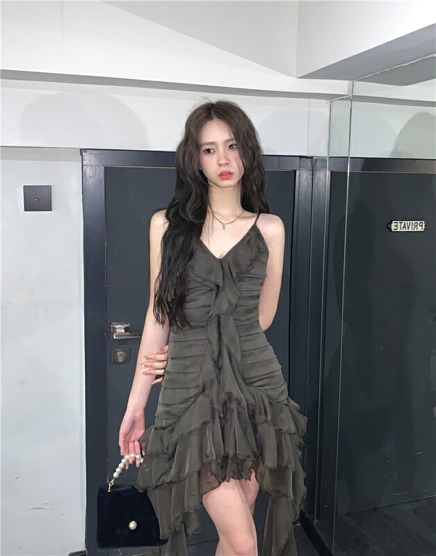 [L.L studio] irregular suspender dress 7463# PCZ