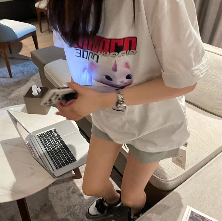 [UNC be] niche design Unicorn print short sleeve T-shirt 2083# XYY