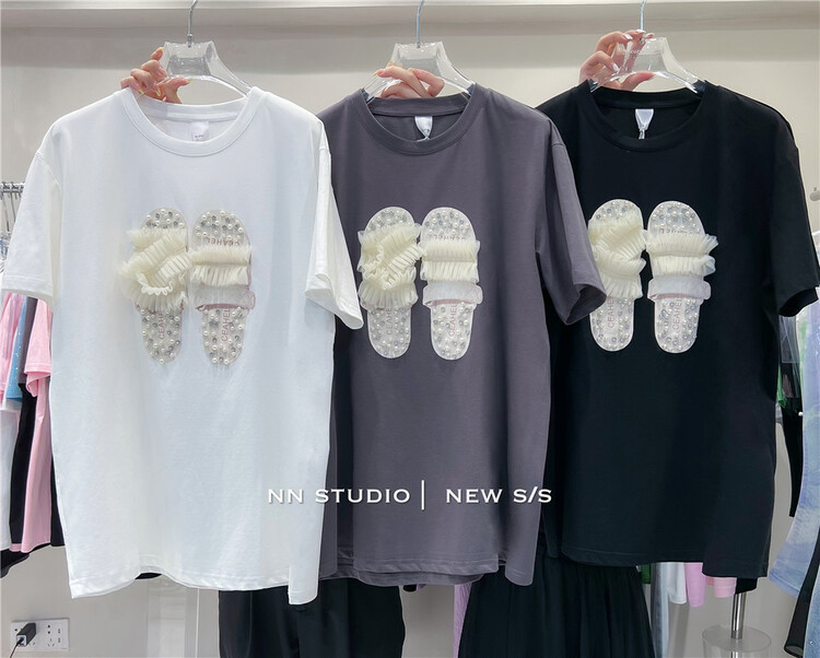 [NN] niche design mesh shoes short sleeve T-shirt 8639# XYY