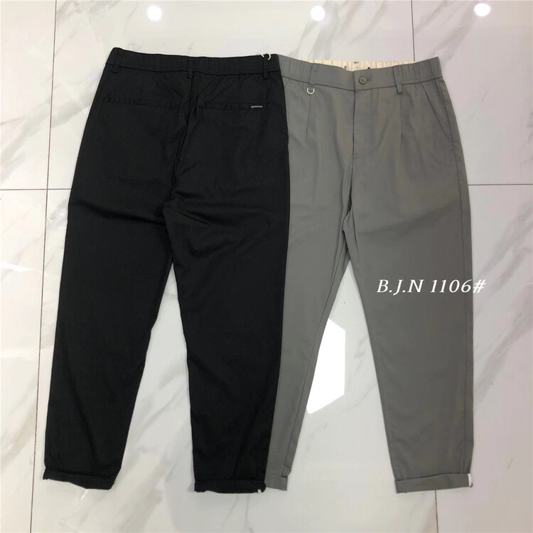 [bangani] back elastic waist and small foot slim fit casual pants 1106# ZZL