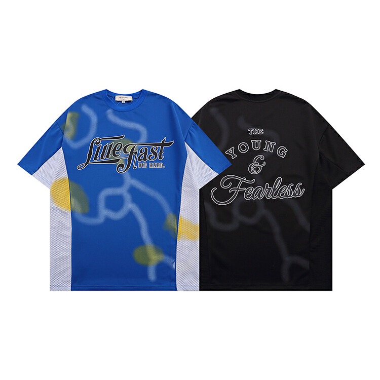 [the unvowed] Unisex personalized side breathable splicing short sleeve T-shirt 2258# ZZL