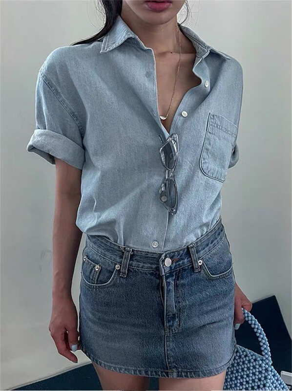 [sister] Korean loose denim shirt (shirts only) 2358# ozq