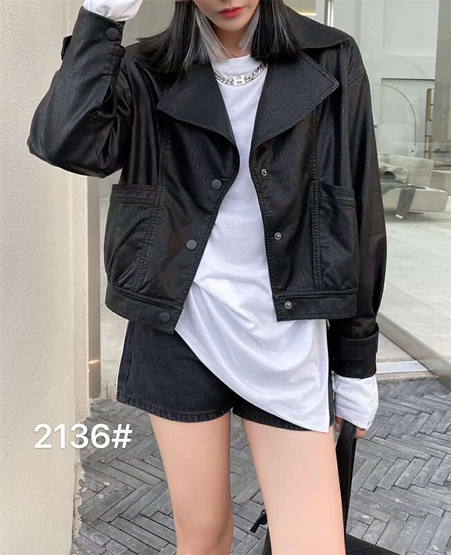 New year in early spring! [ppin] Korean style leather jacket 2136# zxx