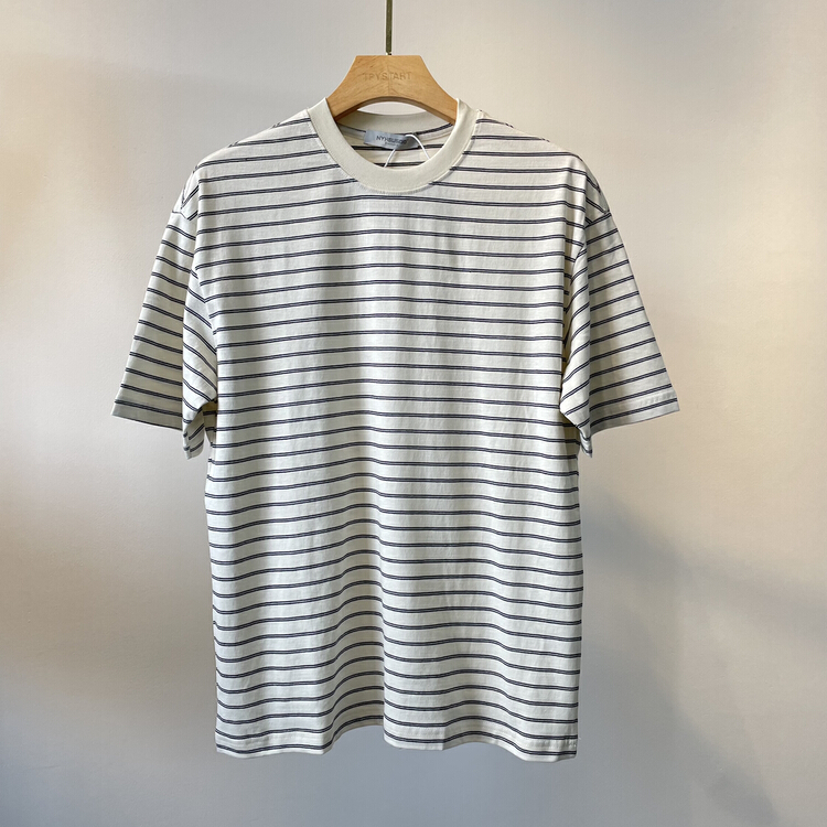 New in early summer! [TPY] crew neck stripe loose design Short Sleeve T-shirt 9128-# ZZL