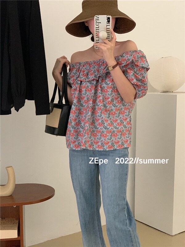 【ZE】韓版淑女碎花小衫  2287#  L