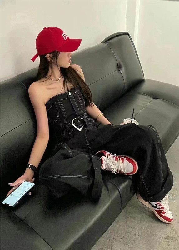 New in early summer! [Yan Zhen] casual high waist straight tube clean color one-piece pants 88775# PCZ