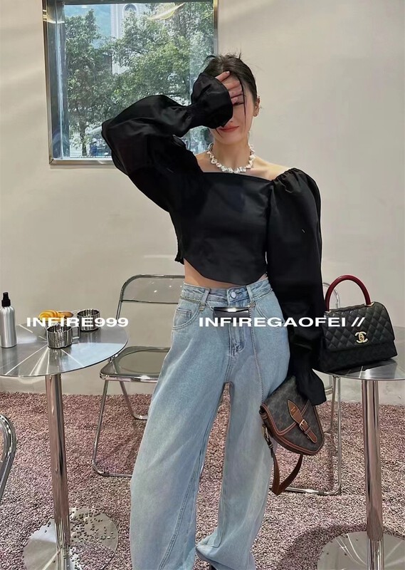 New in early summer! [dtoo. Lin] Korean pure color washed jeans (with waist bag) hy201# ozq
