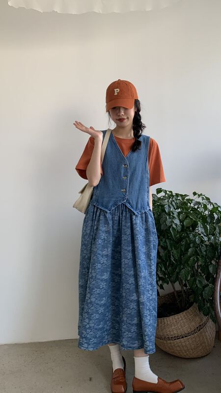 goods in stock! New year in early spring! [from Anna] simple and versatile color block strap skirt 6034# LSW