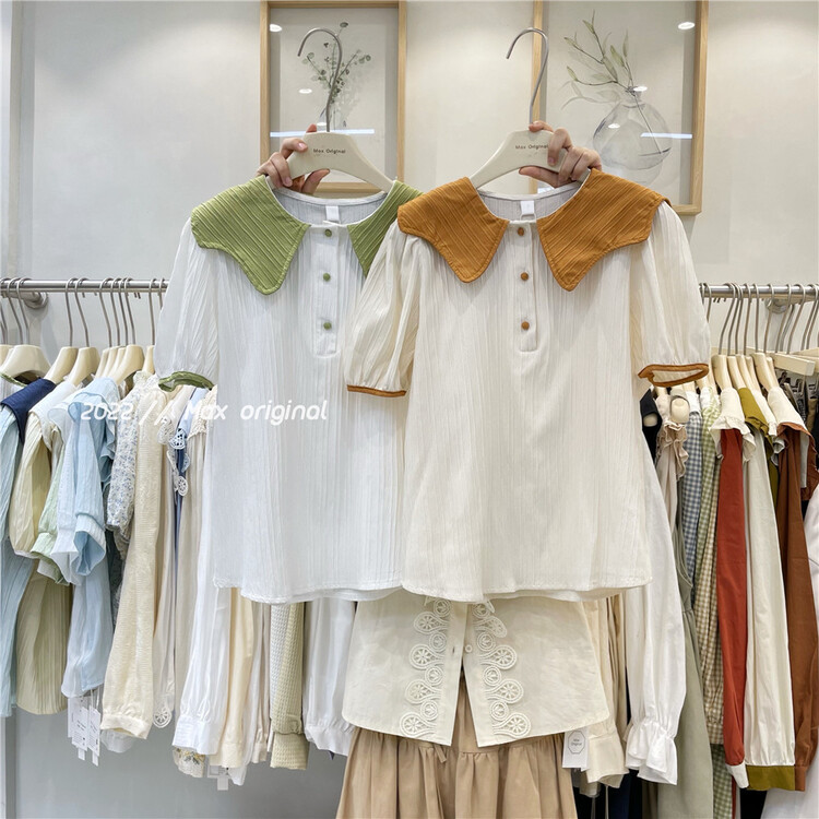 New year in early spring! [Max original] Korean breasted contrast collar shirt 97956# HBx