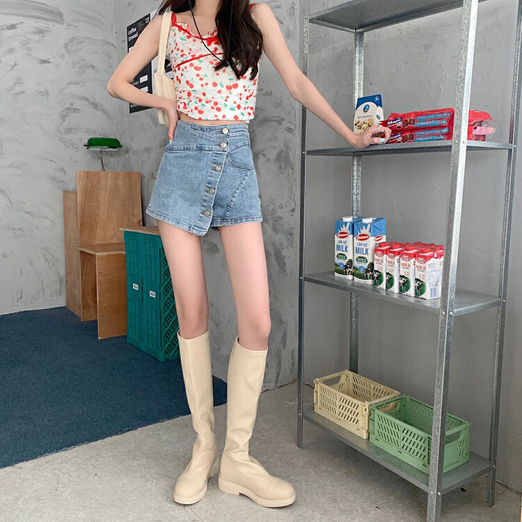 New year in early spring! [timely rain] Han Feng ins high waist, slim and versatile design skirt pants f223# WPL