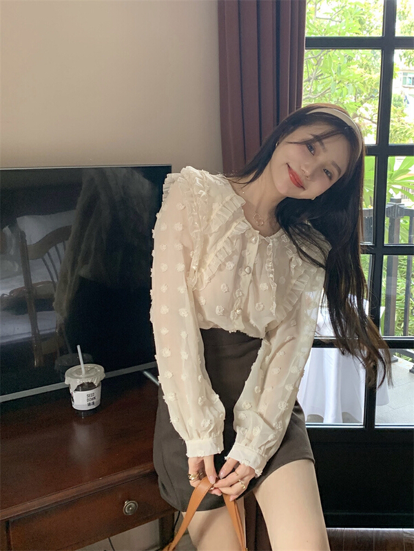 New year in early spring! [timely rain] Han Feng's lace shirt 59227# YYW