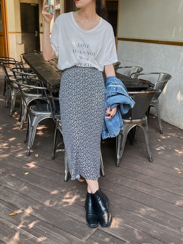 Original price 89.11! New in early autumn! [clean space] Korean polyester floral skirt 29952# CLS