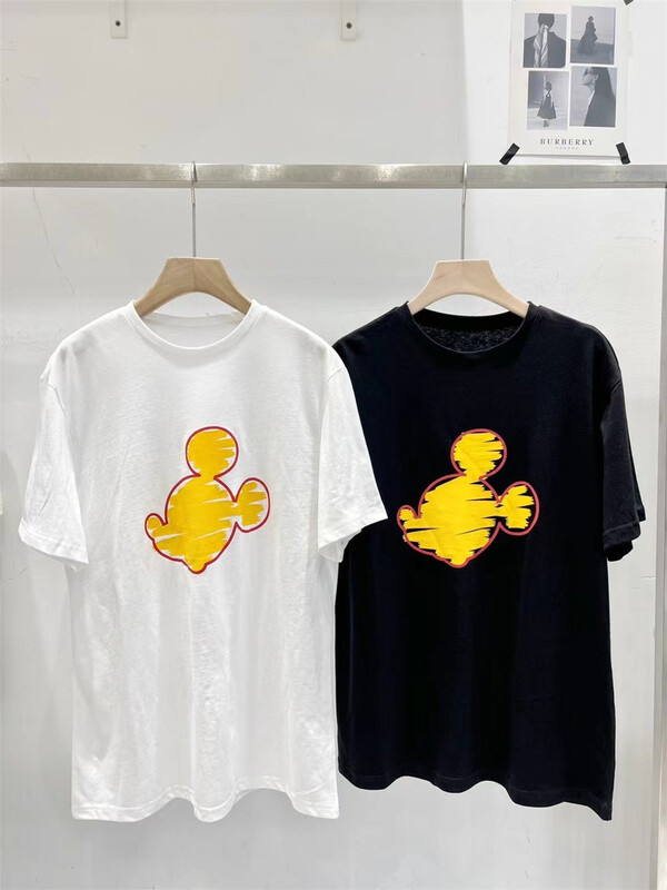 [td] yellow Mickey print crew neck short sleeve T-shirt t005000# XJ
