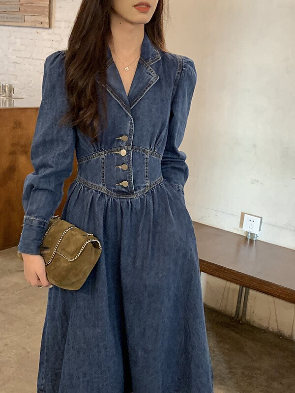 New year in early spring! [RM. HH] high quality, backless denim dress 244# ozq