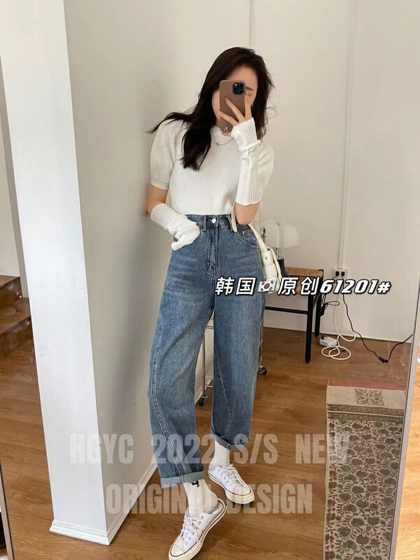 New year in early spring! [thgz fairy tale princess] cut Vintage boyfriend versatile jeans 61201# JJ
