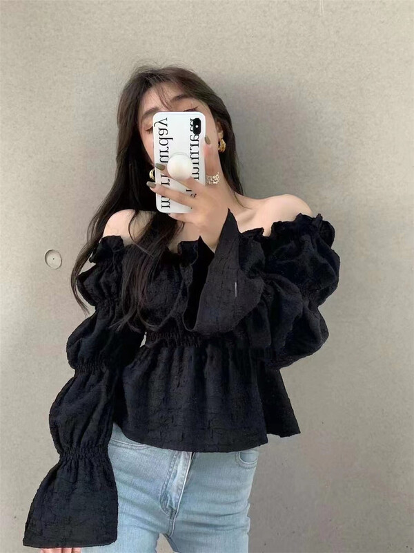 New in early summer! [Zuo Zuo] solid color long sleeve pleated blouse 3396# ozq