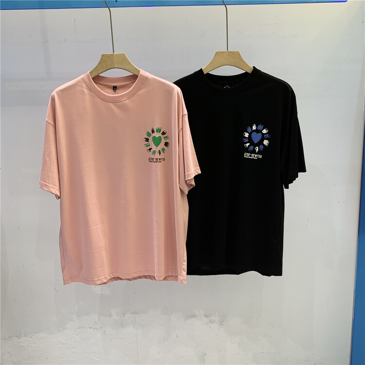 [Parkson] crew neck loose print short sleeve T-shirt 5622# ZZL