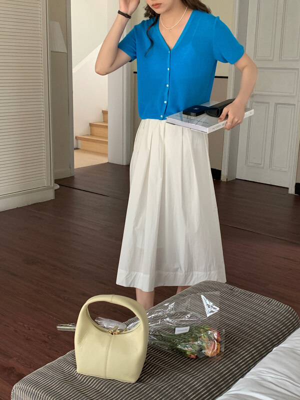 New in early summer! [feeding] high waist simple umbrella skirt A-line skirt ys2-3375# cqw