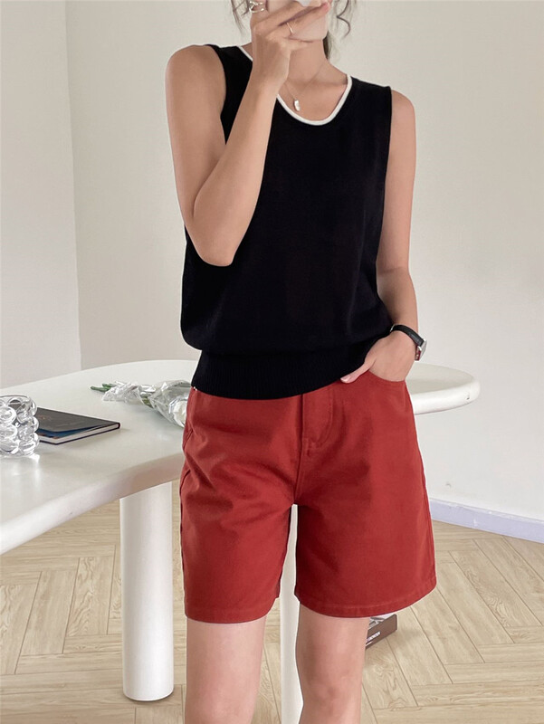 [clean space] Korean versatile fashion solid color casual shorts 31621# CLS